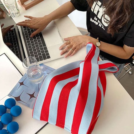 striped market bag /3color　NK1174