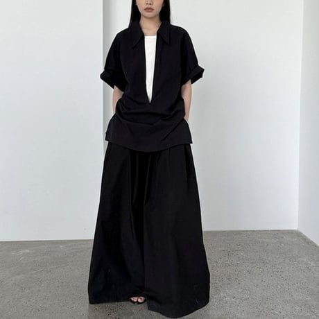 deep v-neck skipper shirt /2color　NK1821