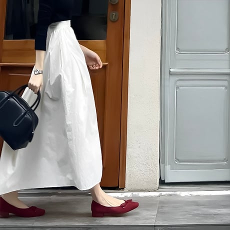 volume tuck flare A-line skirt　NK2173