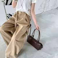 d-ring belt wide tuck pants /2color　NK2185