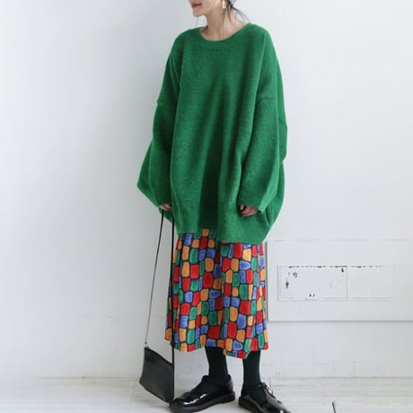 big size knit pullover /3color　NK1716