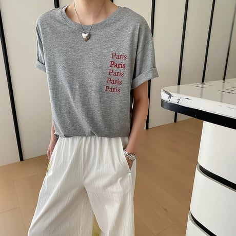 paris logo relaxed blend tee /4color　NK2235