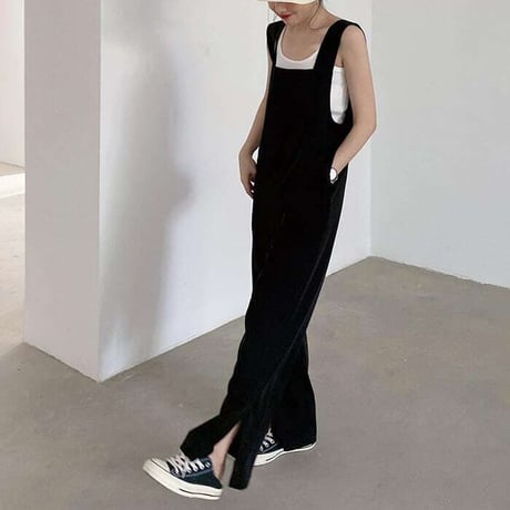 black wide salopette　NK1093