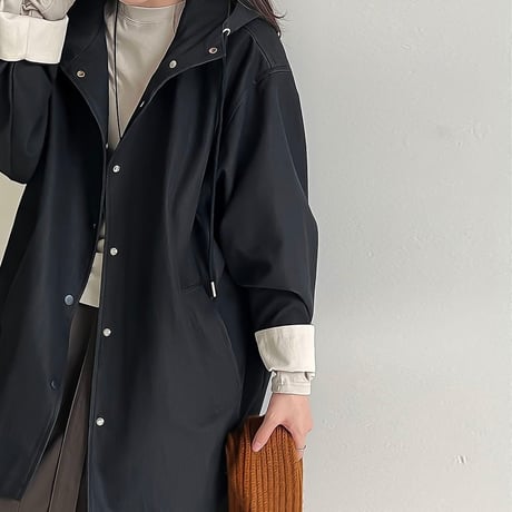 bicolor cuff hooded jacket /2color　NK2129