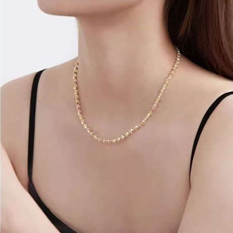 gold and clear chain necklace　NK1222