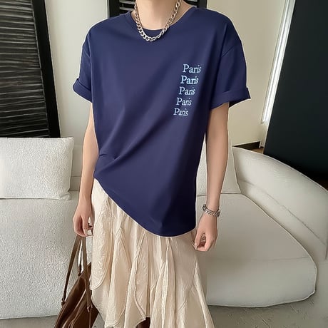 paris logo relaxed blend tee /4color　NK2235
