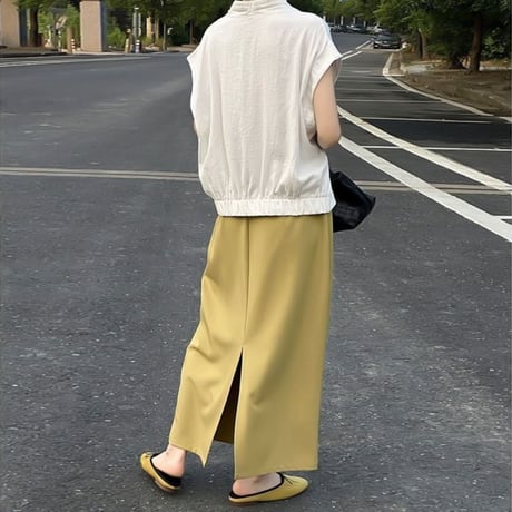 asymmetric waist drape skirt /2color　NK1947