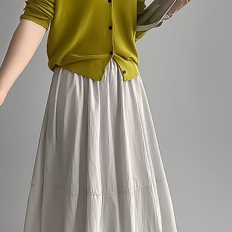 balloon silhouette long skirt /4color　NK2248