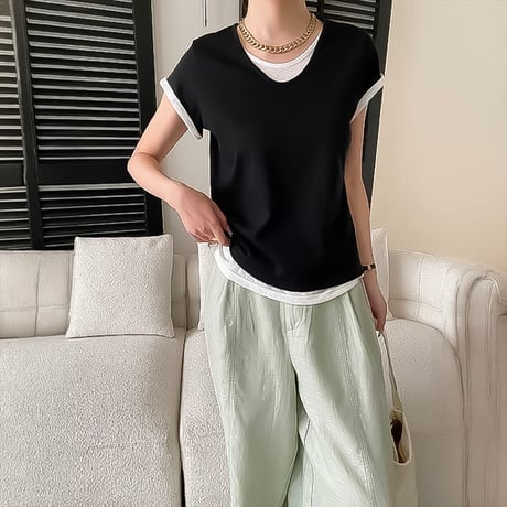 back slit cotton vest /5color　NK2208