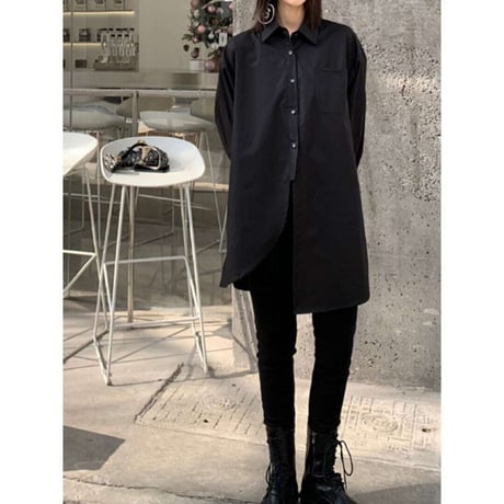 over size asymmetry shirt /2color　NK1339