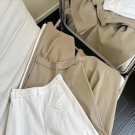 d-ring belt wide tuck pants /2color　NK2185
