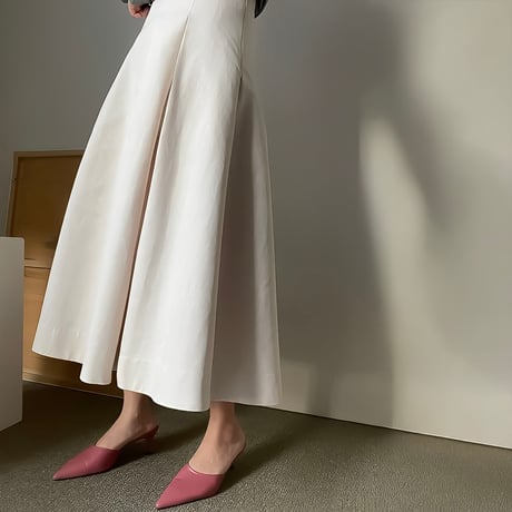 tuck flare long skirt /3color　NK2154