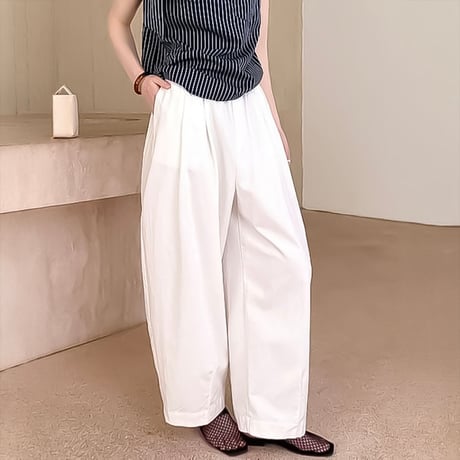 cotton lyocell tuck wide pants /2color　NK2206