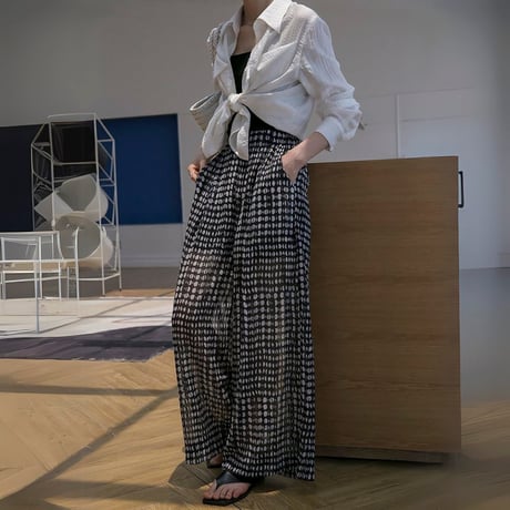 sheer random dot wide pants NK1360