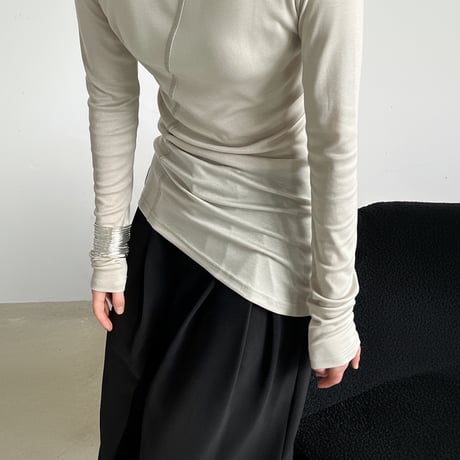 asymmetric long sleeve top /4color　NK1961