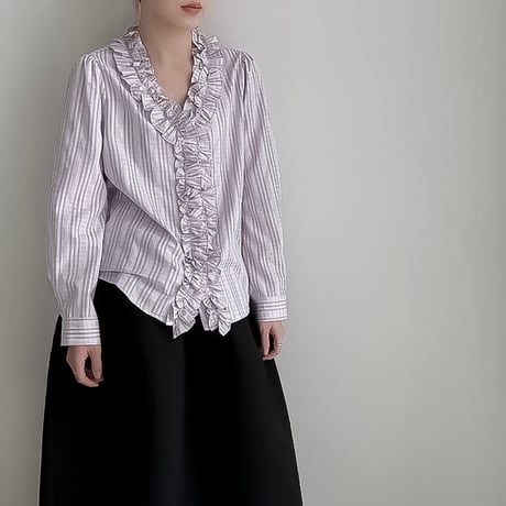 ruffle sleeve cotton blouse /2color　NK2288