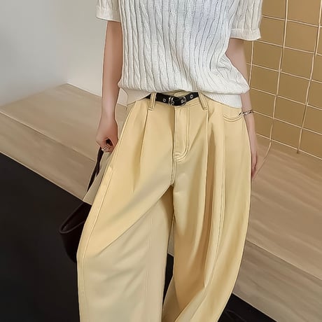 tucked voluminous wide pants /2color　NK2309