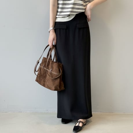 back slit straight long skirt　NK1976