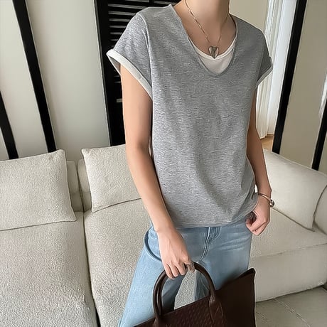 back slit cotton vest /5color　NK2208