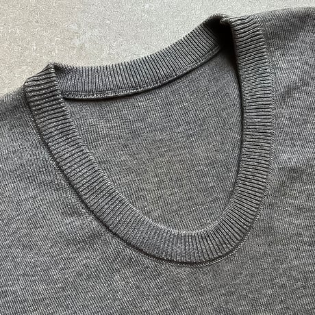 french sleeve u-neck knit top /4color　NK2203