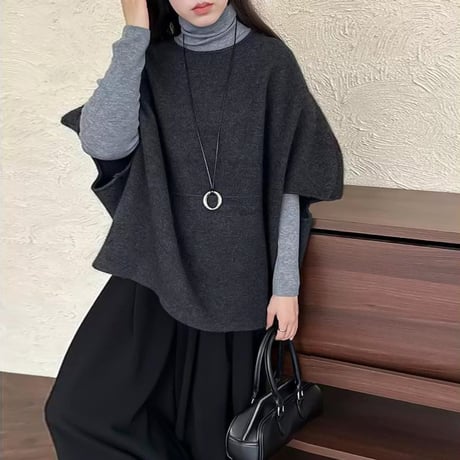 dolman cocoon knit vest /3color　NK2081