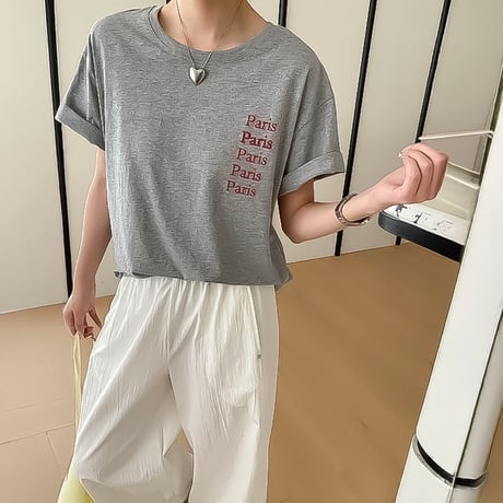 paris logo relaxed blend tee /4color　NK2235
