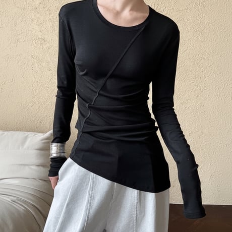 asymmetric long sleeve top /4color　NK1961