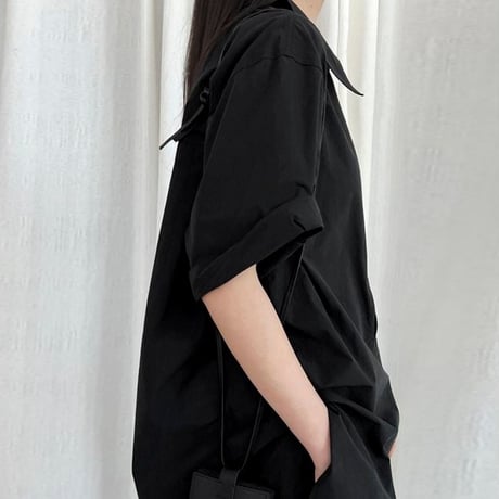 deep v-neck skipper shirt /2color　NK1821