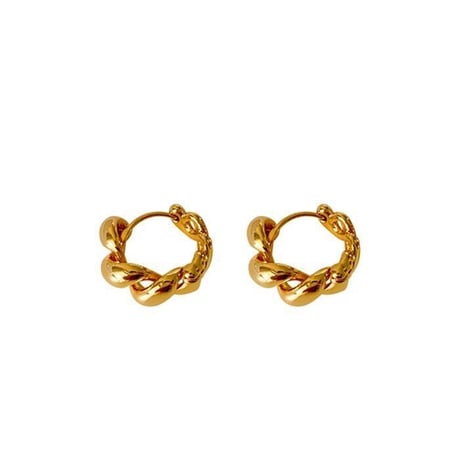 twist hoop pierce /2color　NK1208
