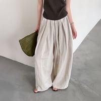 relaxed wide linen pants /2color　NK2224