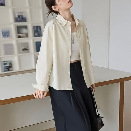 back slit button relax shirt /3color　NK2195