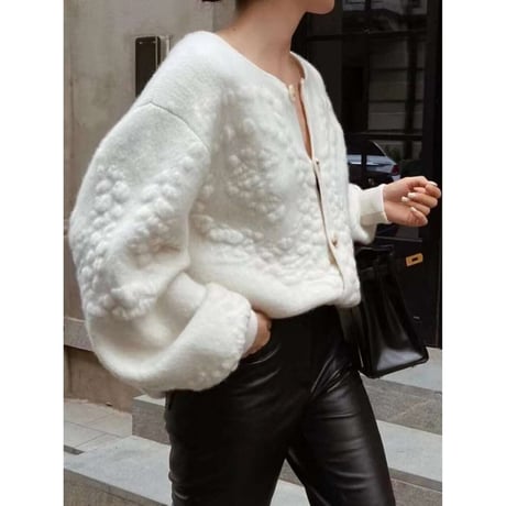 whit knit cardigan　NK1298