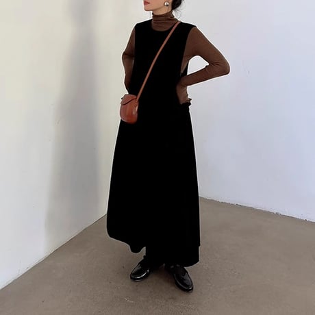sleeveless velvet vest dress　NK1781