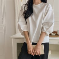 puff sleeve contrast stitch cutsew　NK2172