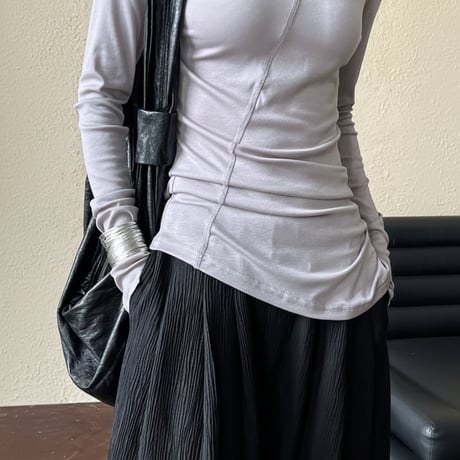 asymmetric long sleeve top /4color　NK1961