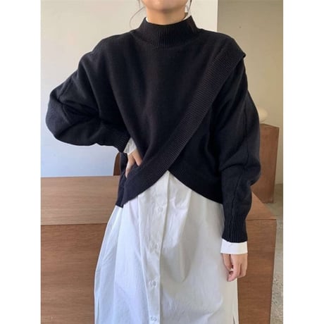 asymmetry cut knit /2color　NK1321
