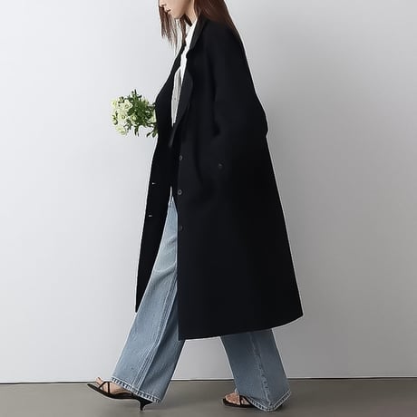 relaxed stand collar long coat /3color　NK2189