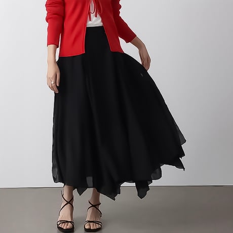 asymmetry flare layered skirt /2color　NK2304