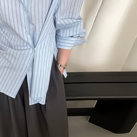 side slit striped shirt /2color　NK2187