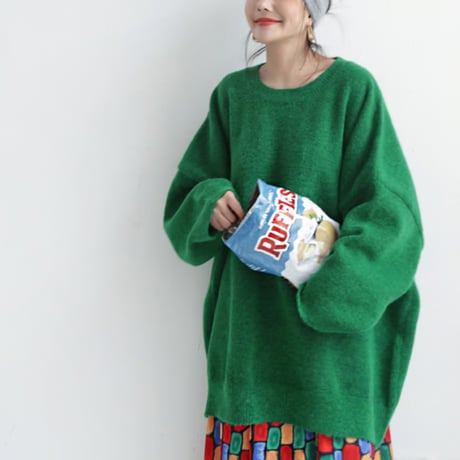 big size knit pullover /3color　NK1716