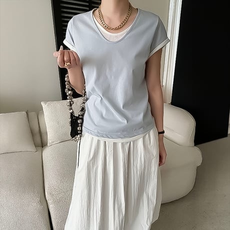 back slit cotton vest /5color　NK2208
