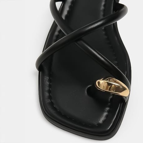 metal part cross strap sandals /2color　NK2211