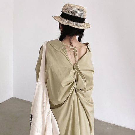 back drape shirt one-piece　NK1105