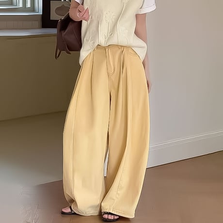 tucked voluminous wide pants /2color　NK2309