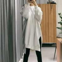 side slit over size sweatshirt clothes /4color　NK1310