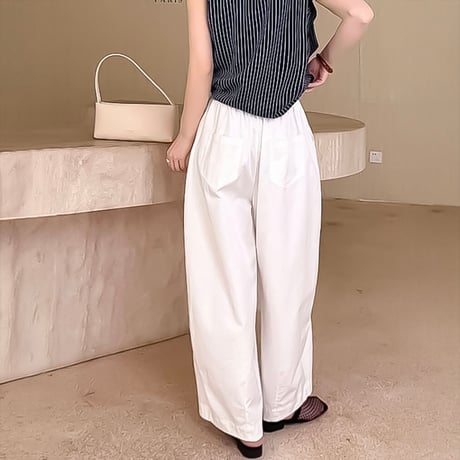 cotton lyocell tuck wide pants /2color　NK2206