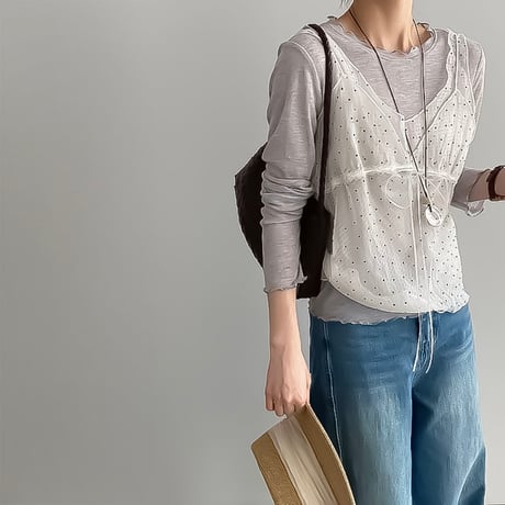 dot lace layer camisole  NK2293