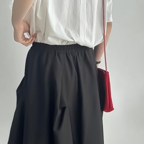 asymmetry tier gather skirt /2color　NK2296
