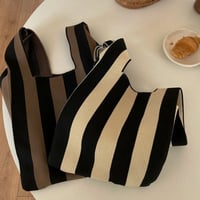 stripe square hand bag /2color　NK1598