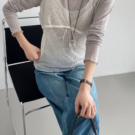 dot lace layer camisole  NK2293